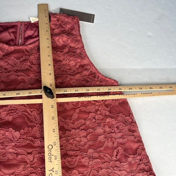 Sophie Rue Lace Overlay Blouse Sleeveless Dusty Rose Pink Feminine Shirt NWT L - Picture 8 of 11